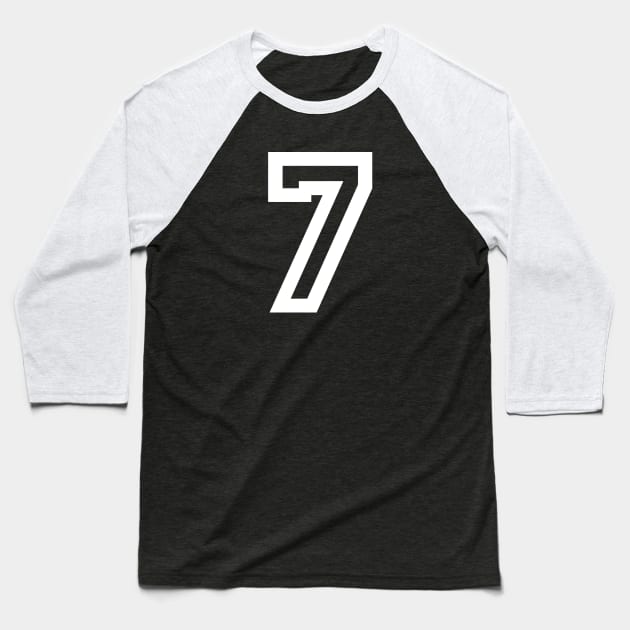 Sports Shirt #7 (white letter) Baseball T-Shirt by One Stop Sports